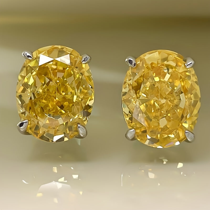Pendientes de oro blanco con circonita atemporales – imagen 3