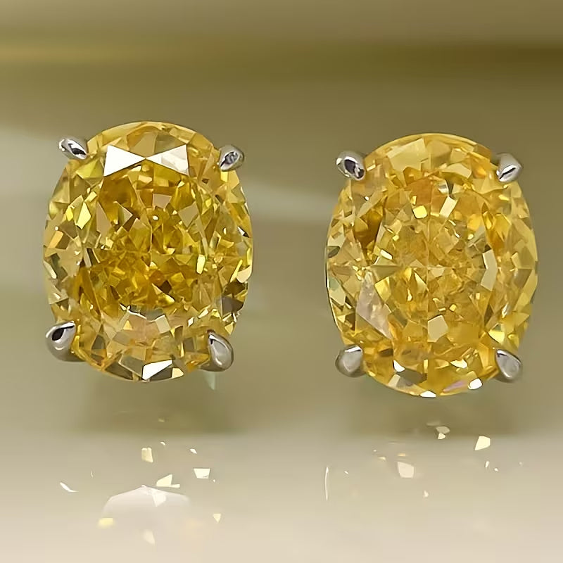 Pendientes ovalados amarillo deslumbrante – imagen 2