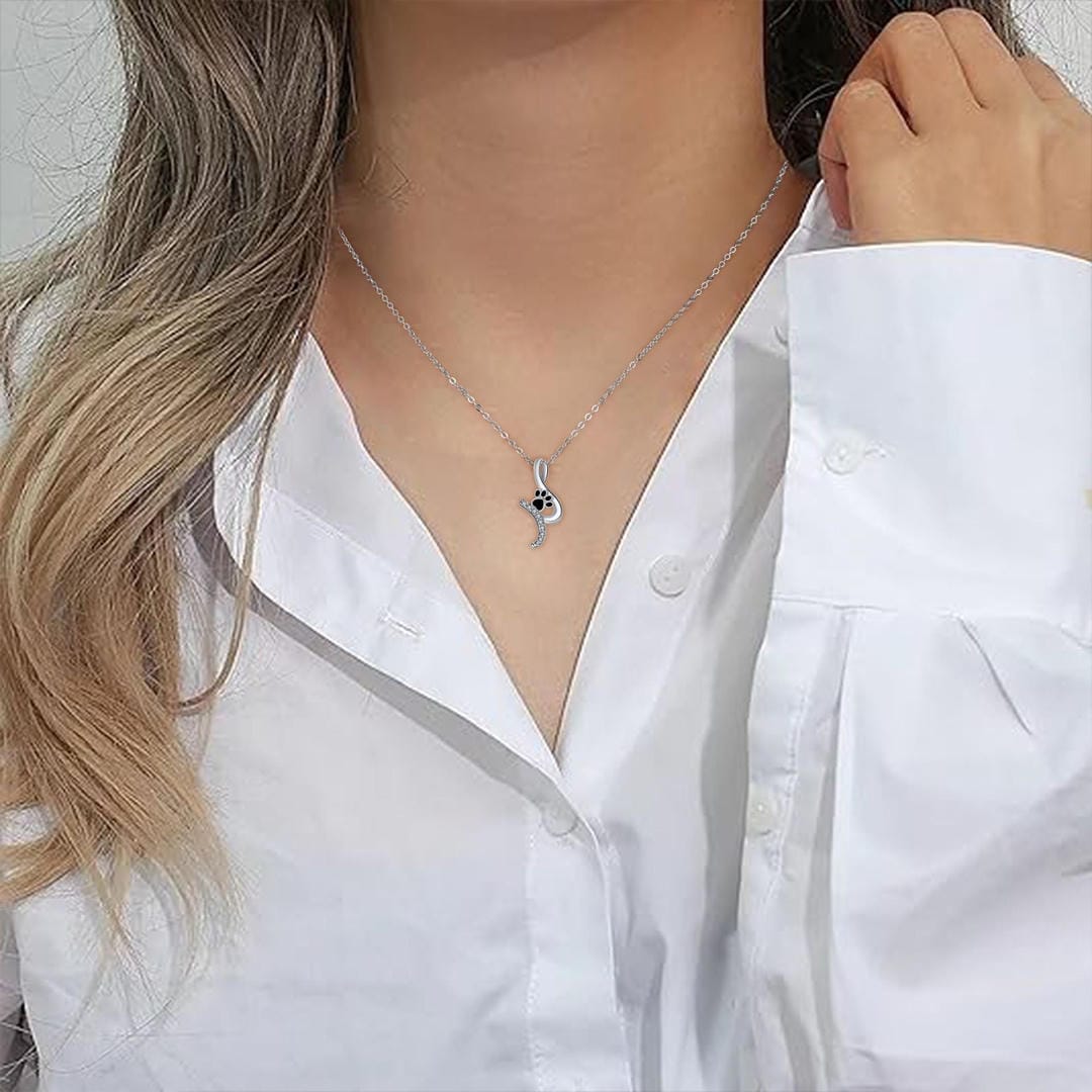 Collar con colgante de huella de pata – imagen 3
