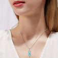 Collar de ópalo azul con colgante infinito – imagen 2