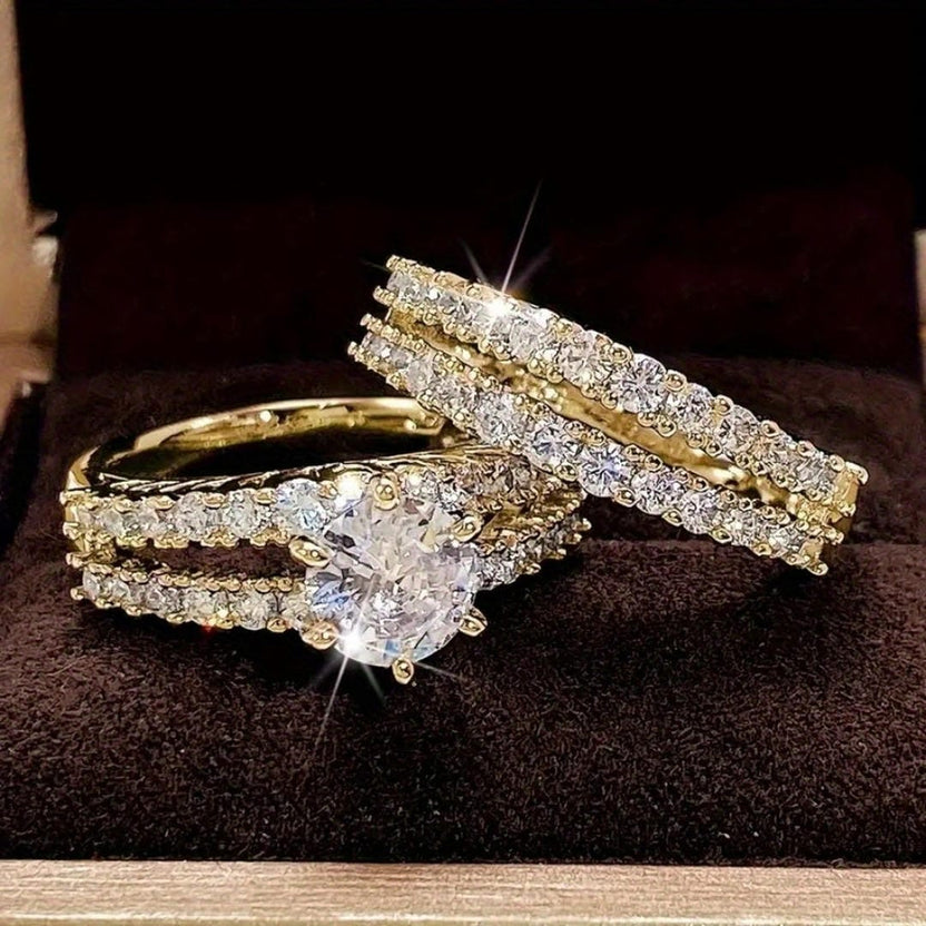 Set de anillos halo radiantes