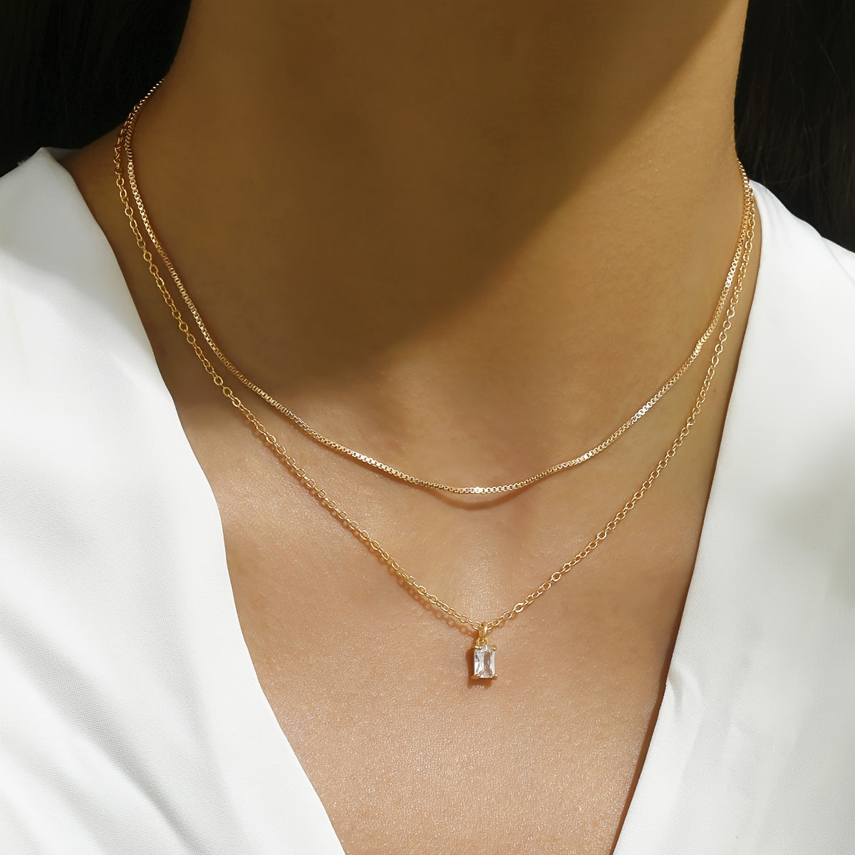 Collar de circonita de doble capa – imagen 2
