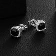 Pendientes cuadrados retro con circonita negra – imagen 2