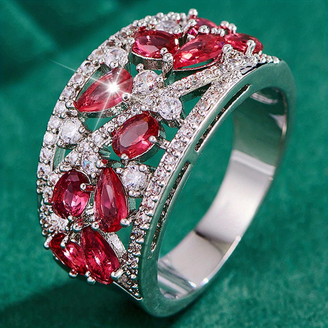 Anillo vintage de cluster marquise con pavé – imagen 2