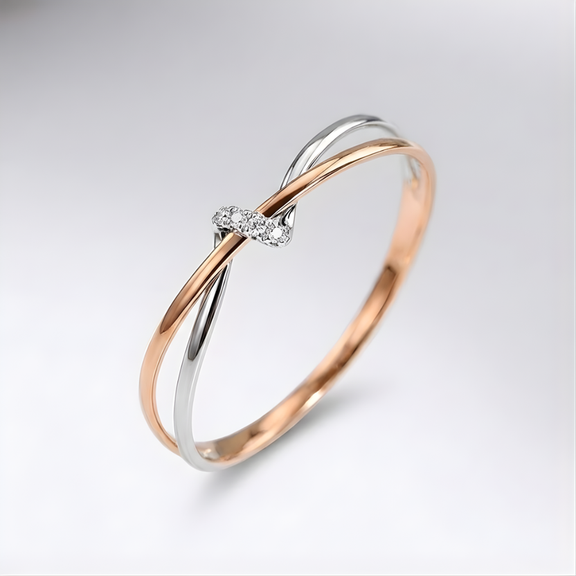 Anillo fino de cruce doble