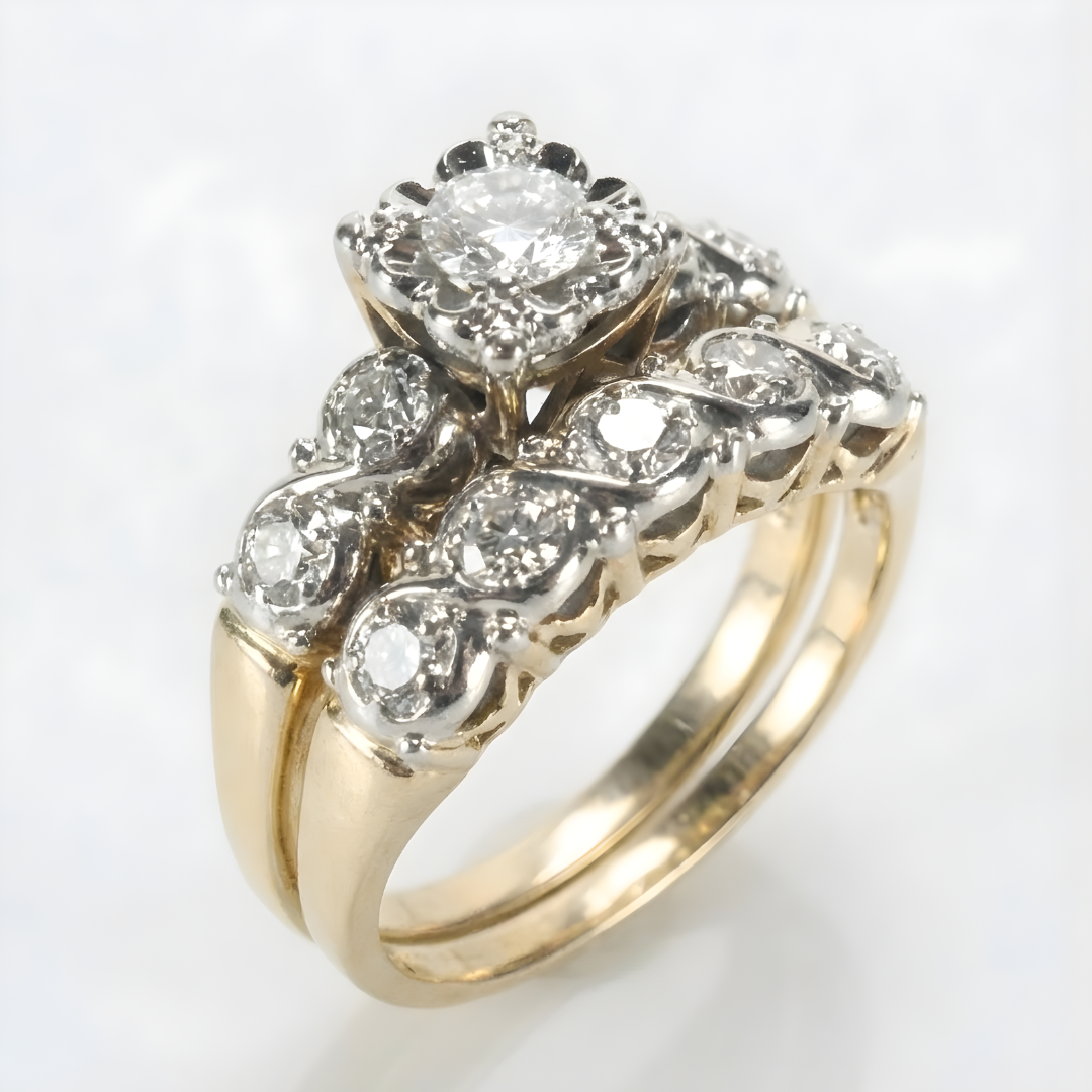 Anillo clásico floral de circonita