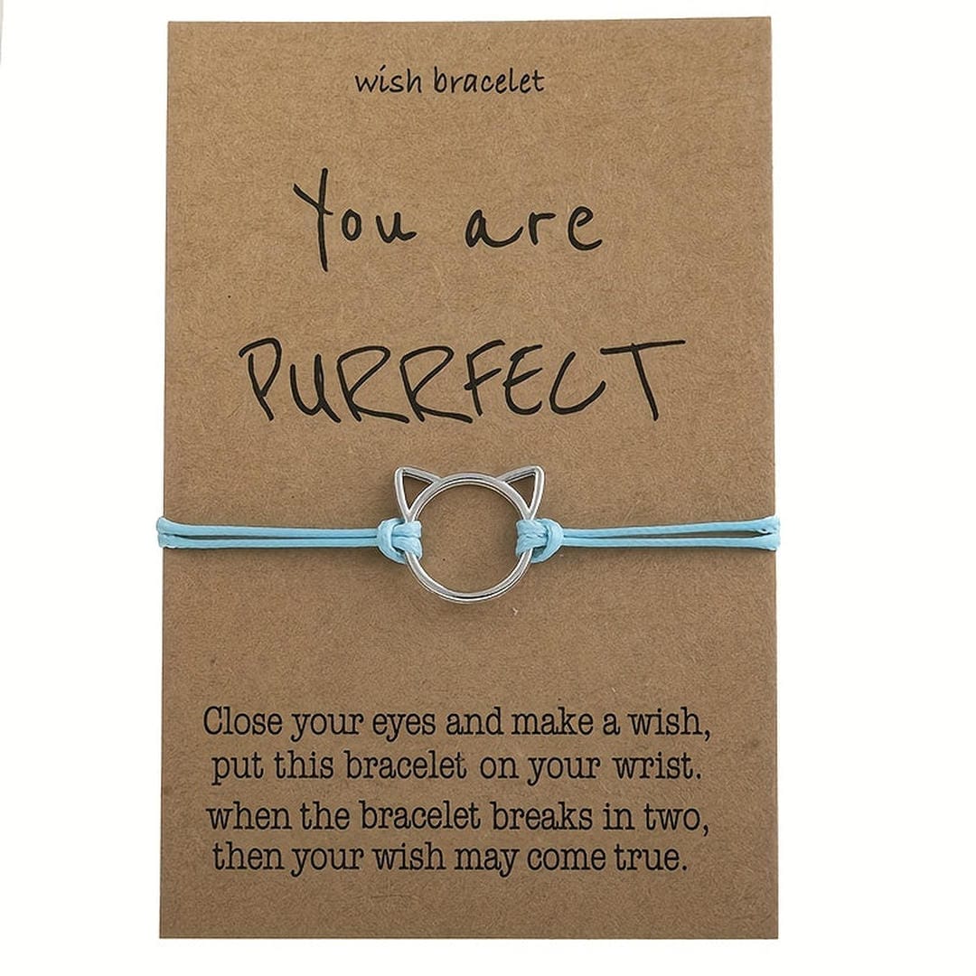 Pulsera plateada Purrrfect para regalo – imagen 4
