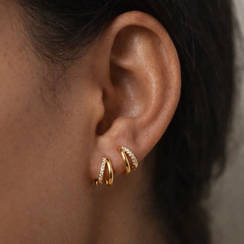 Pendientes dorados geométricos minimalistas