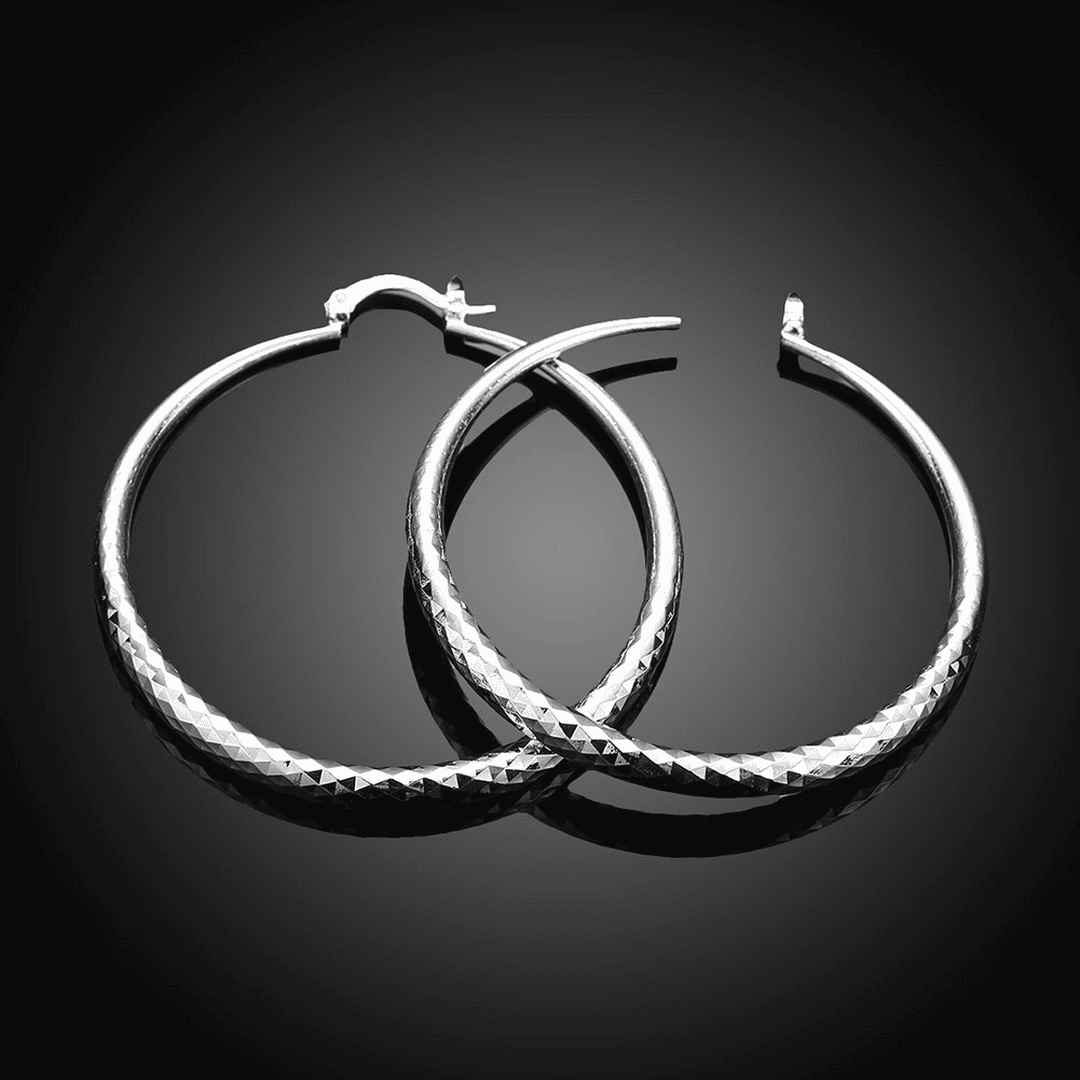 Pendientes aro circulares de plata de ley