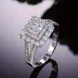 Anillo de boda de circonita de forma cuadrada – imagen 2
