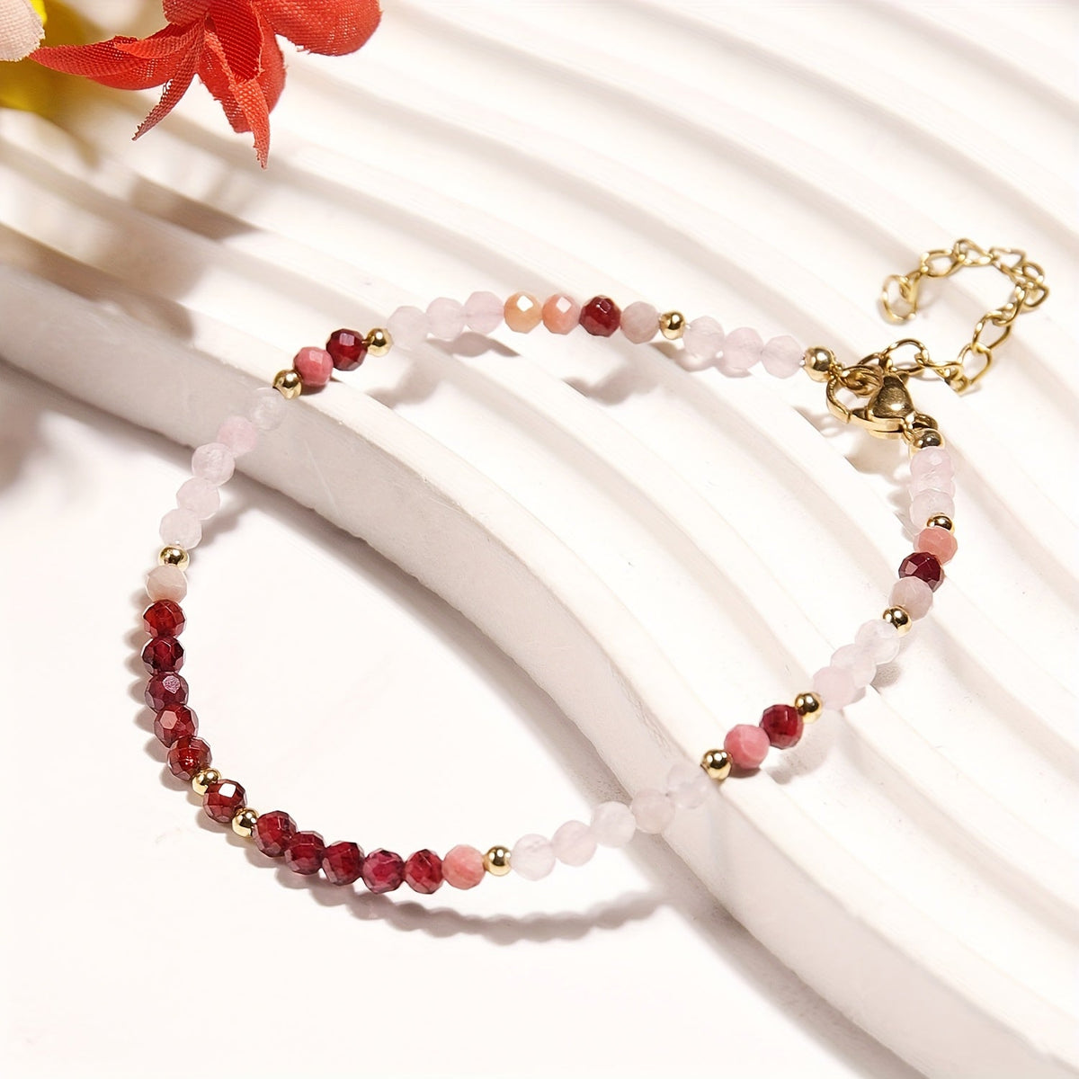 Pulsera de piedra lunar y piedra solar natural – imagen 2