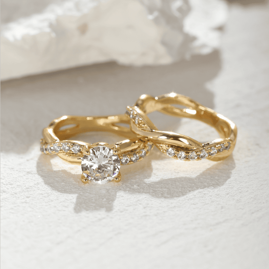 Set de anillos Fantasy de cristal retorcido – imagen 2
