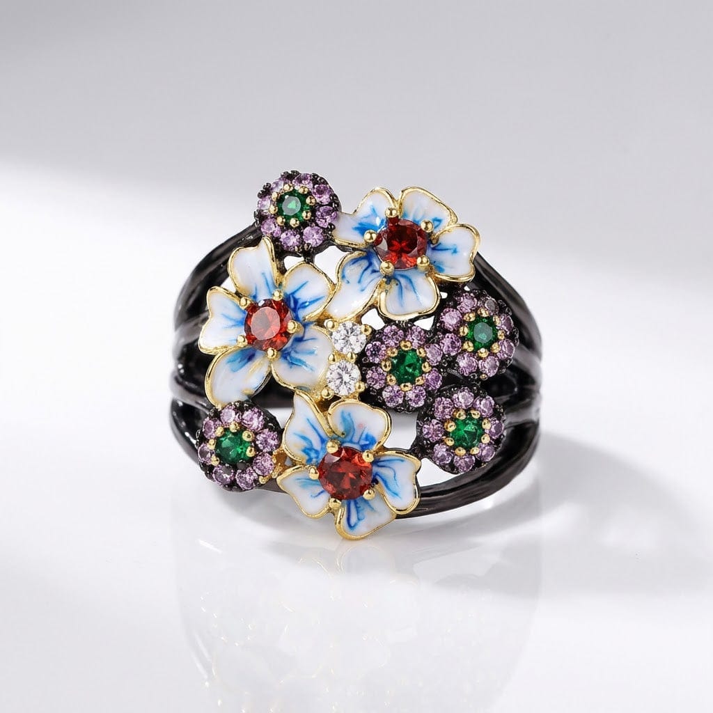 Anillo de esmalte Garden Radiance