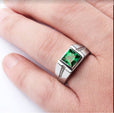 Anillo vintage con cristal cuadrado – imagen 2