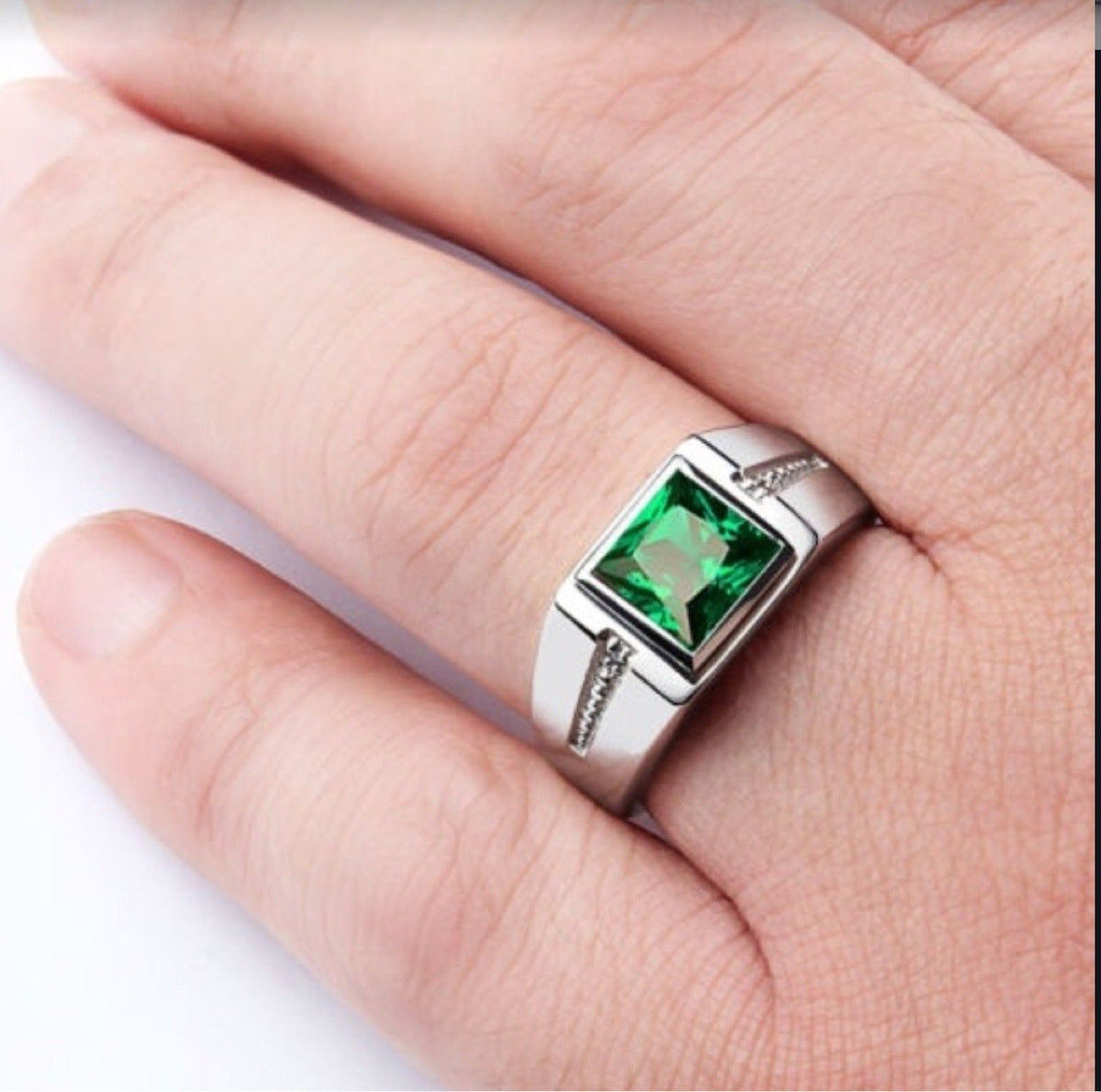 Anillo vintage con cristal cuadrado – imagen 2