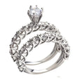 Set de anillos floral con halo de cristales – imagen 2