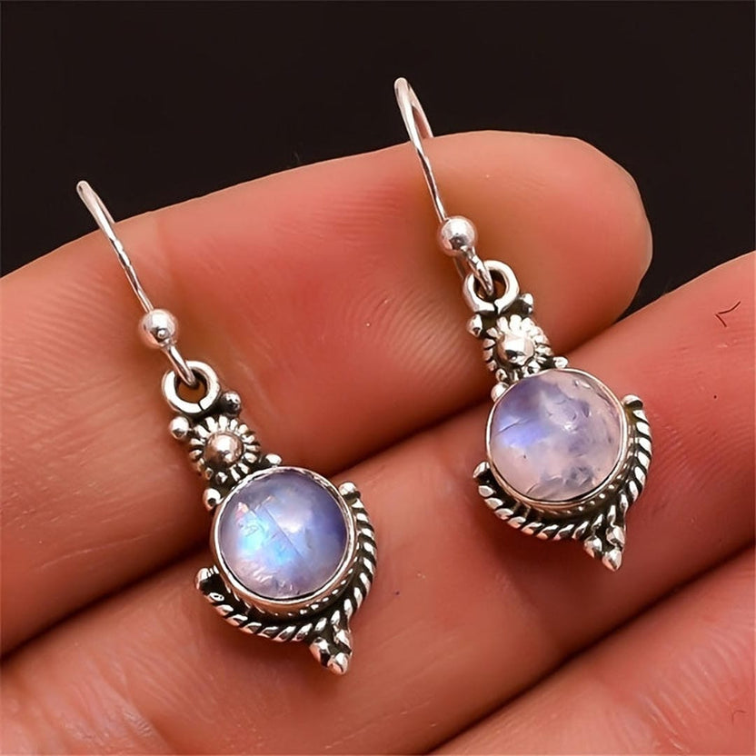 Pendientes vintage de piedra lunar