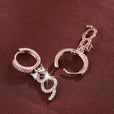 Pendientes de aro con gato colgante de cristal – imagen 4