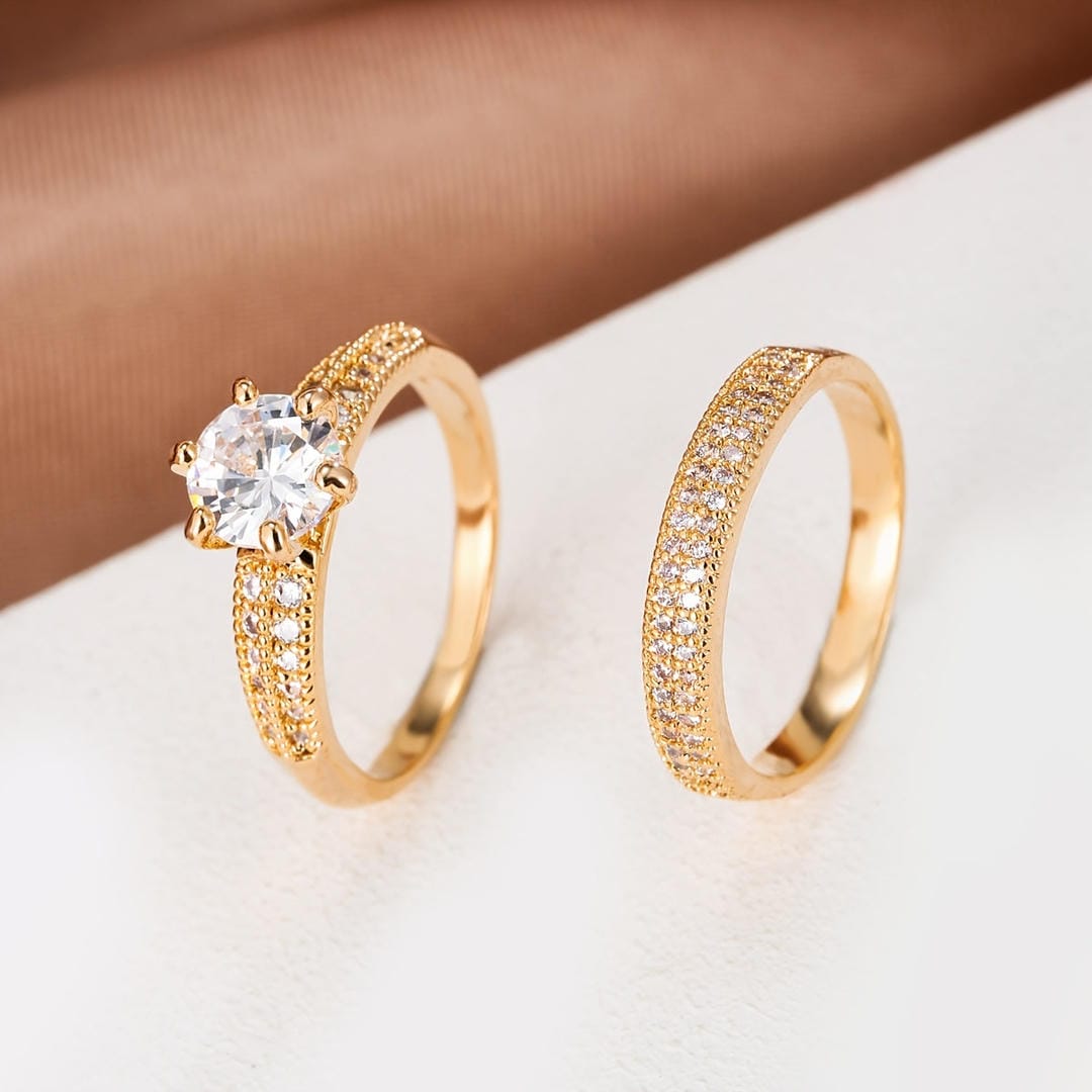 Set de anillos con pavé redondo – imagen 3