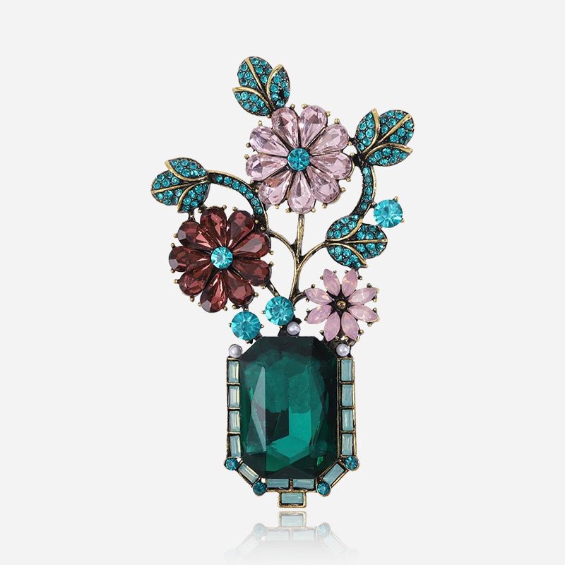 Broche jardín esmeralda