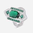 Anillo llamativo vintage de esmeralda