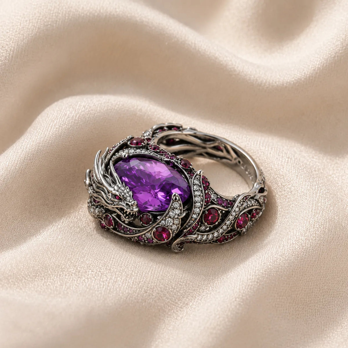 Anillo de plata con forma de dragón