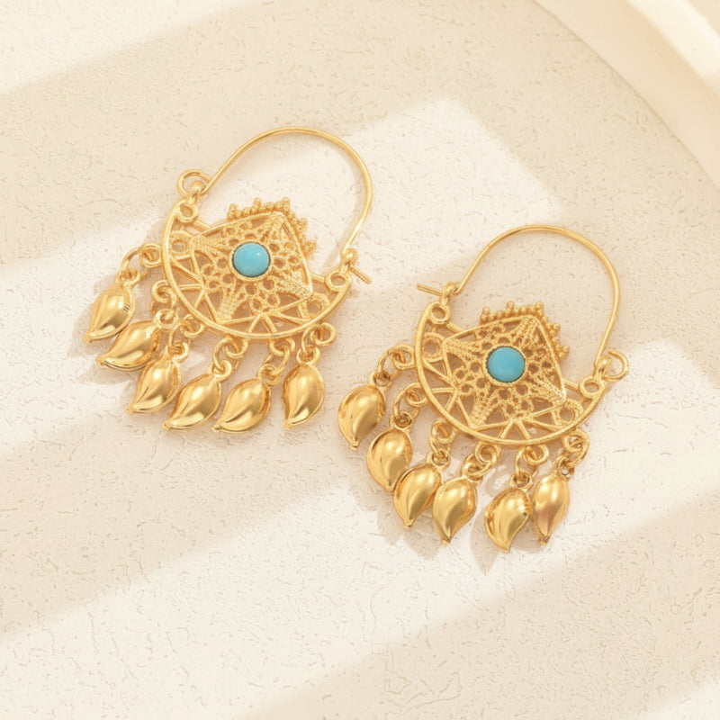 Pendientes de aro con borla de lujo