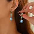 Pendientes Elite de eslabones con perlas en forma de lágrima – imagen 3