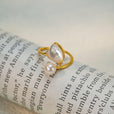 Anillo abierto de perlas dúo envolvente – imagen 4