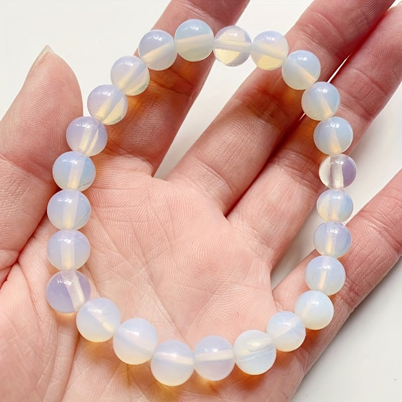 Pulsera minimalista de cuentas de piedra lunar luminosa – imagen 3