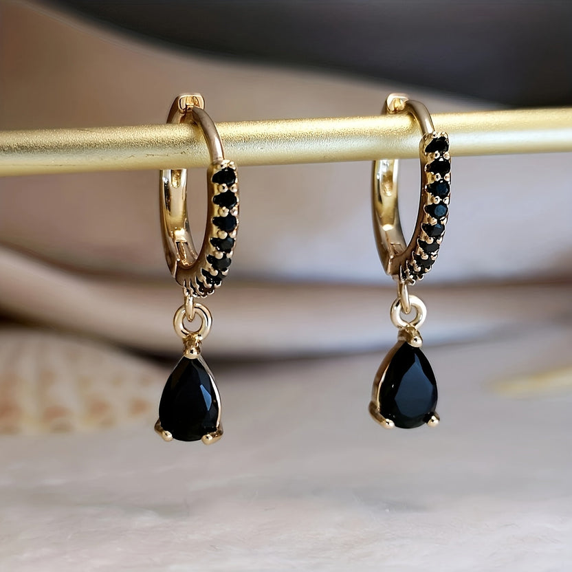 Pendientes con estilo ónix exquisito