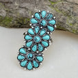Anillo de tres flores de turquesa