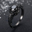 Anillo de eternidad de circonita negro vintage