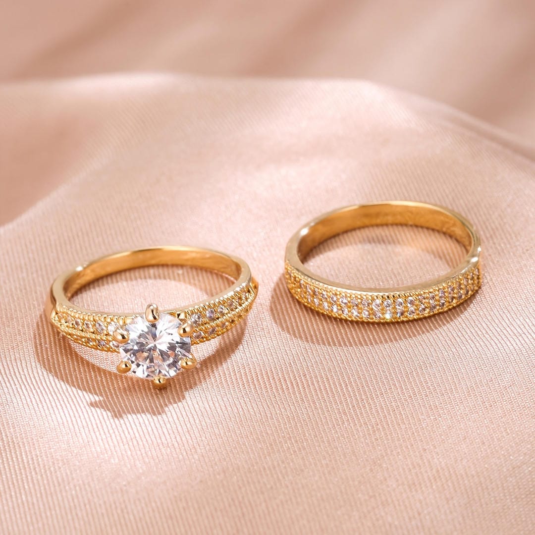 Set de anillos con pavé redondo – imagen 4
