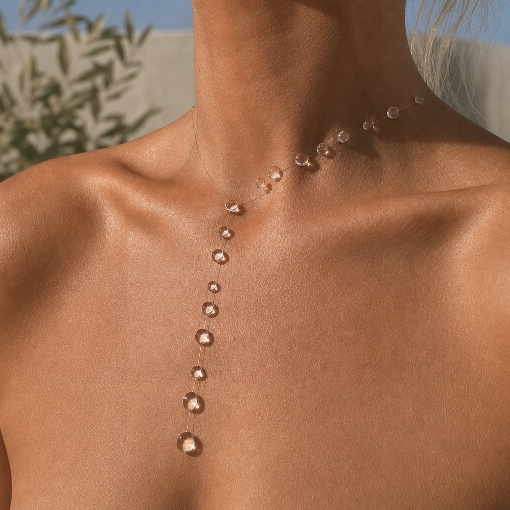 Collar Langa de gotas transparentes – imagen 2