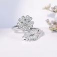 Anillo flor con circonita