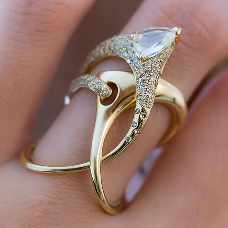 Anillo radiante de circonia hueco – imagen 2