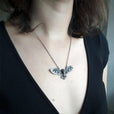 Collar vintage de plata con colgante de búho – imagen 2