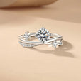 Anillo cruzado redondo de cristal, pieza statement