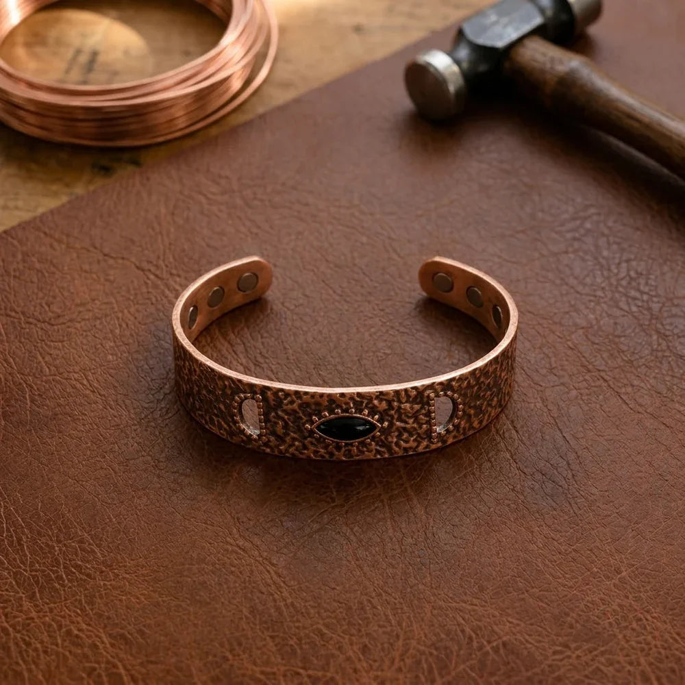 Pulsera de cobre de pedernal dorado – imagen 2