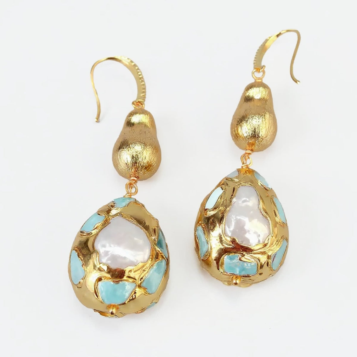 Pendientes de perla en forma de lágrima FluxFlicker