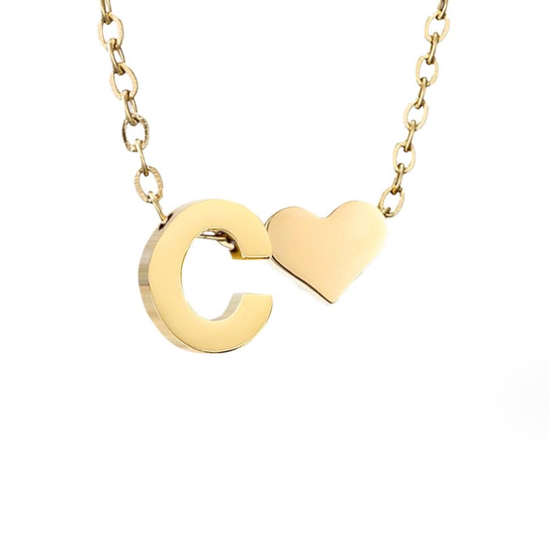 Collar con inicial y corazón de oro personalizado – imagen 8
