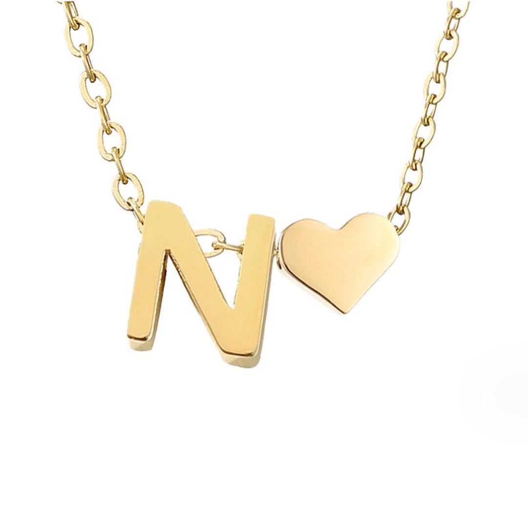 Collar con inicial y corazón de oro personalizado – imagen 19