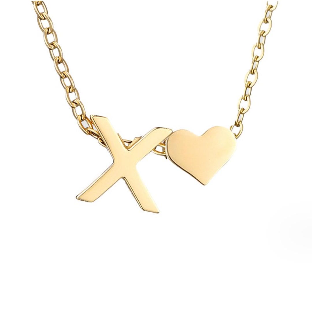 Collar con inicial y corazón de oro personalizado – imagen 29