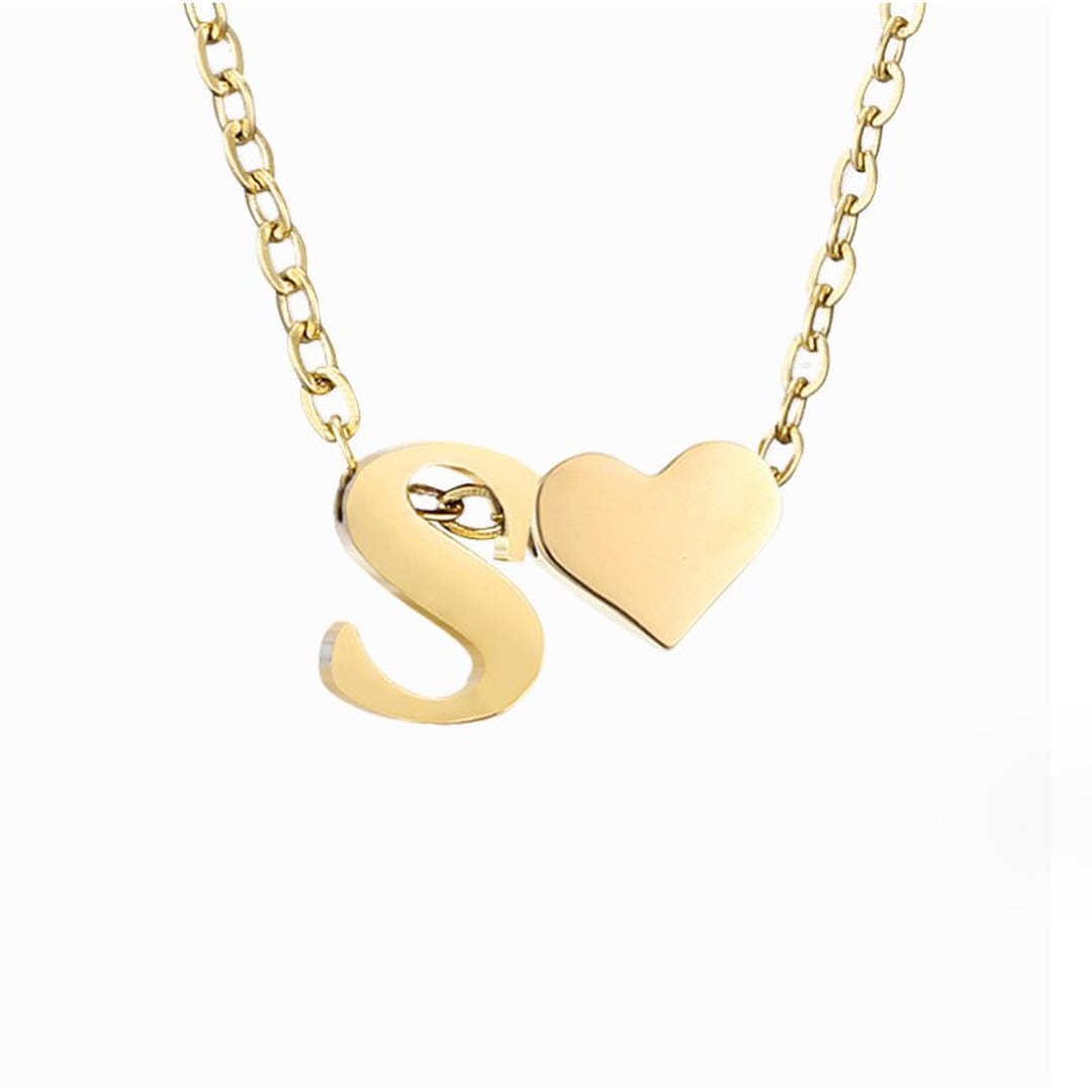 Collar con inicial y corazón de oro personalizado – imagen 24
