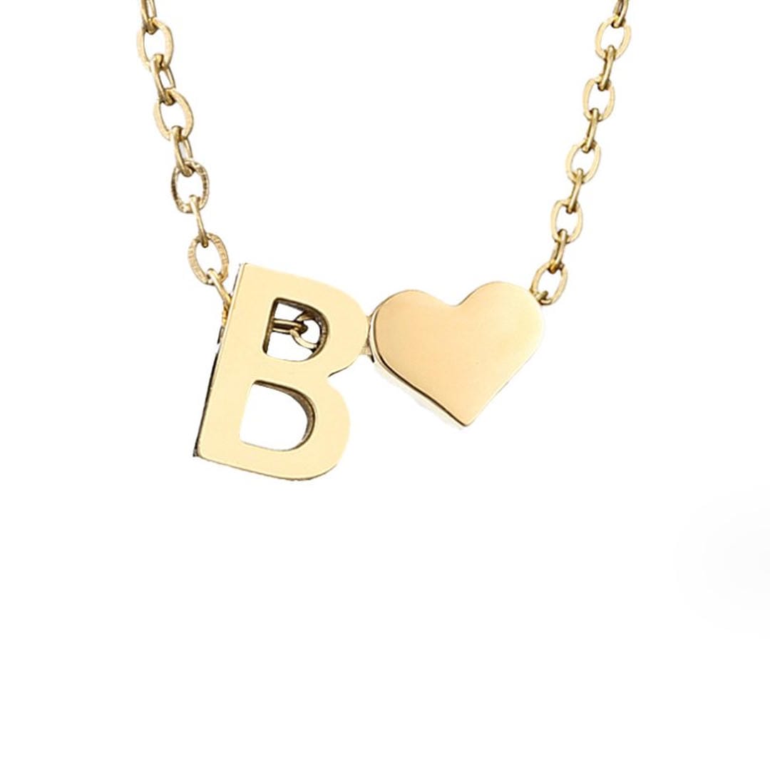 Collar con inicial y corazón de oro personalizado – imagen 7