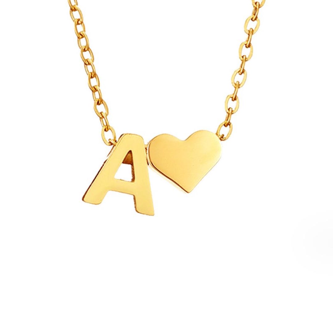 Collar con inicial y corazón de oro personalizado – imagen 6