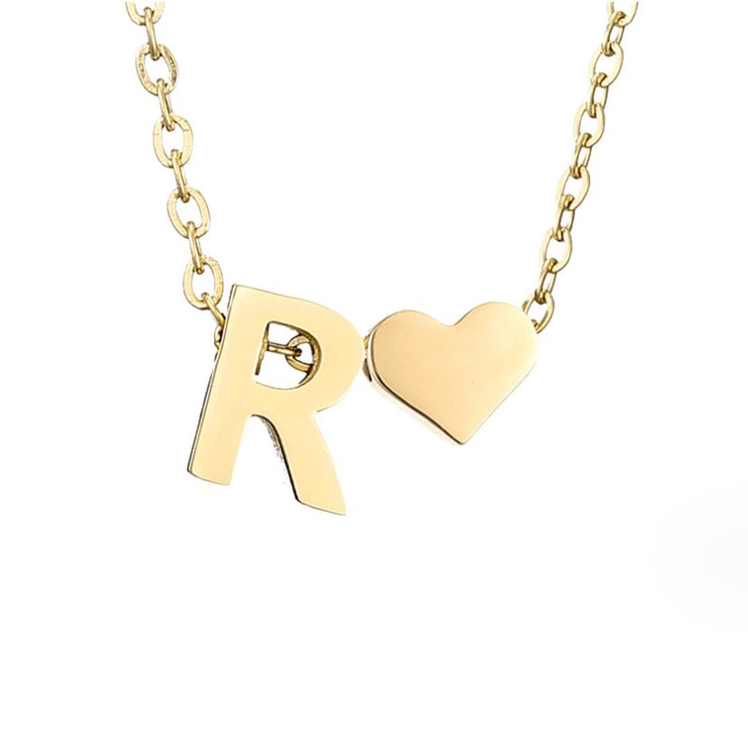 Collar con inicial y corazón de oro personalizado – imagen 23