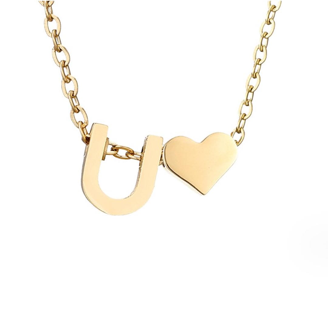 Collar con inicial y corazón de oro personalizado – imagen 26