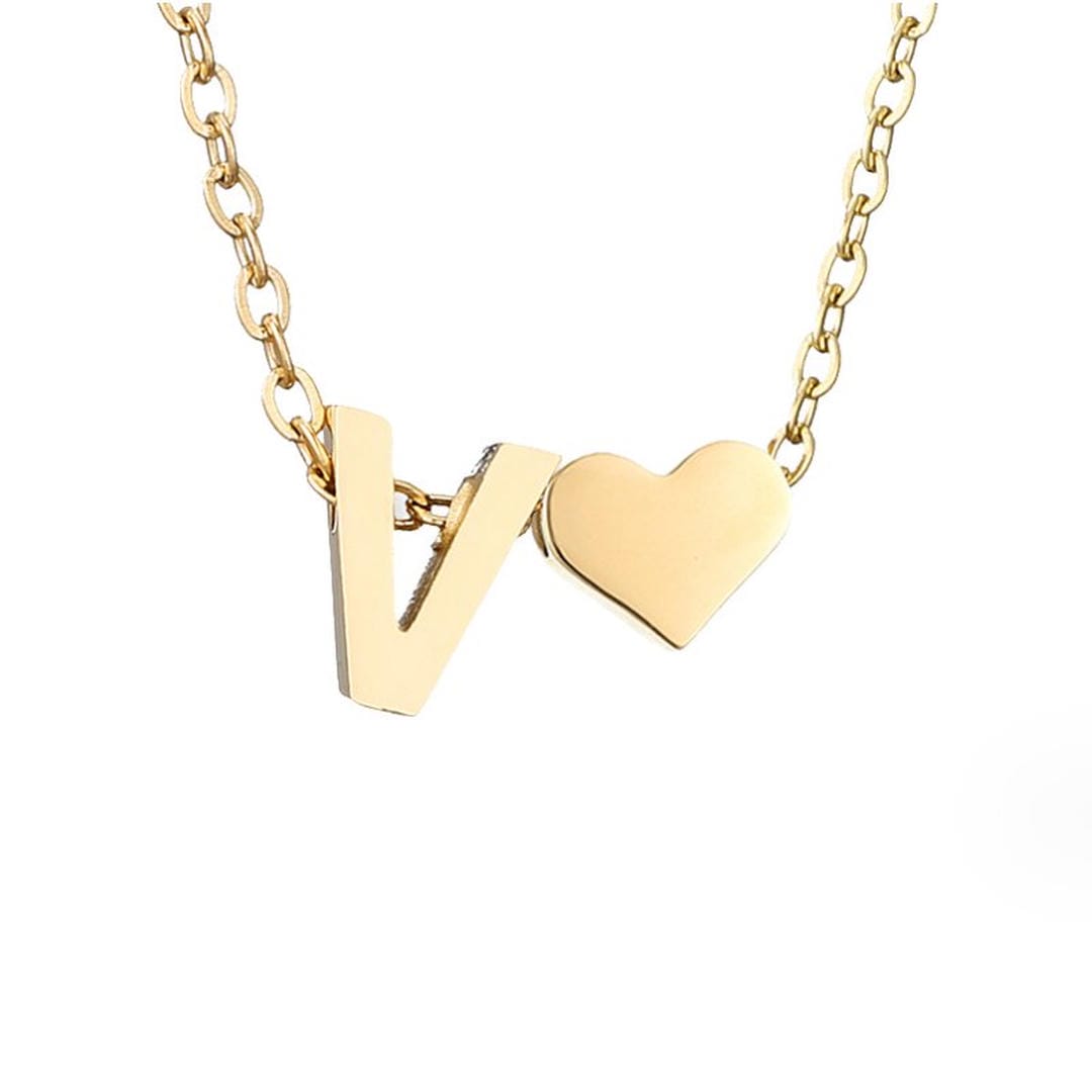 Collar con inicial y corazón de oro personalizado – imagen 27